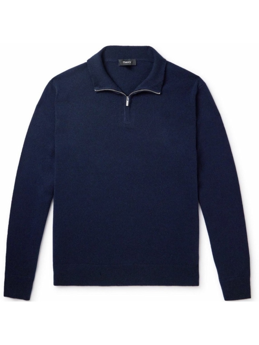 Theory 100% Cashmere Hilles Quarter Zip Sweater Navy Blue